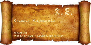 Krausz Rajmunda névjegykártya